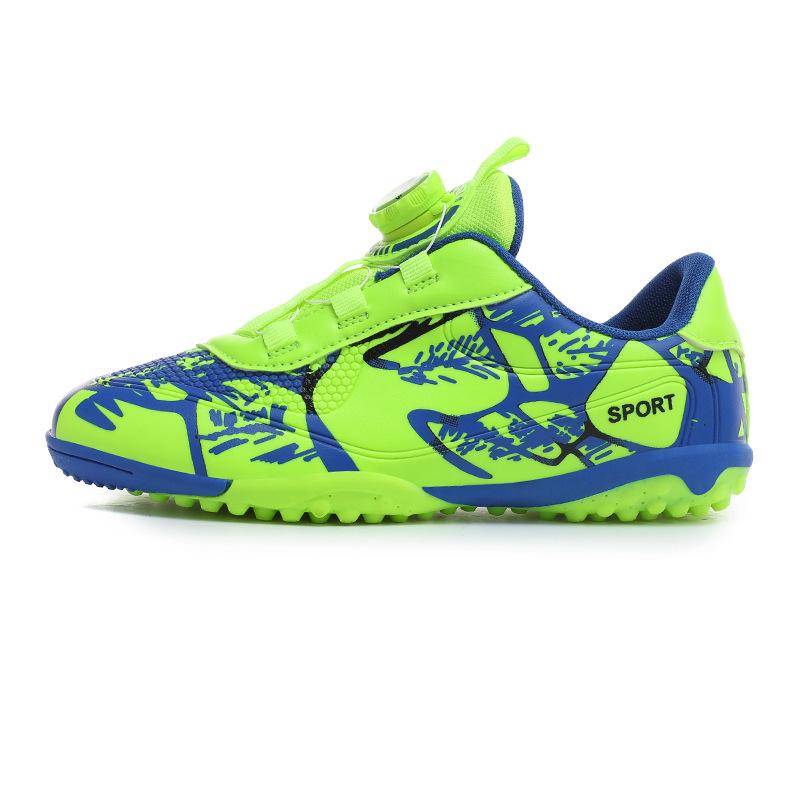 Kids' Boys TF Soccer Cleats - Wear-Resistant, Studded, Rotating Buckle for Outdoor Training