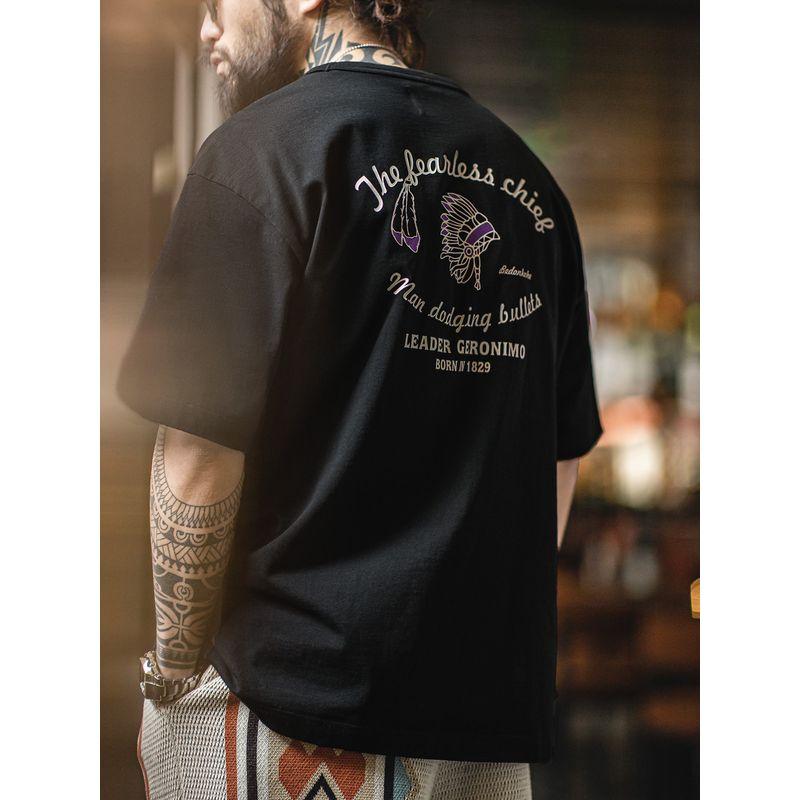 Madden Tee Retro Indian Half Sleeve Men Summer Workwear