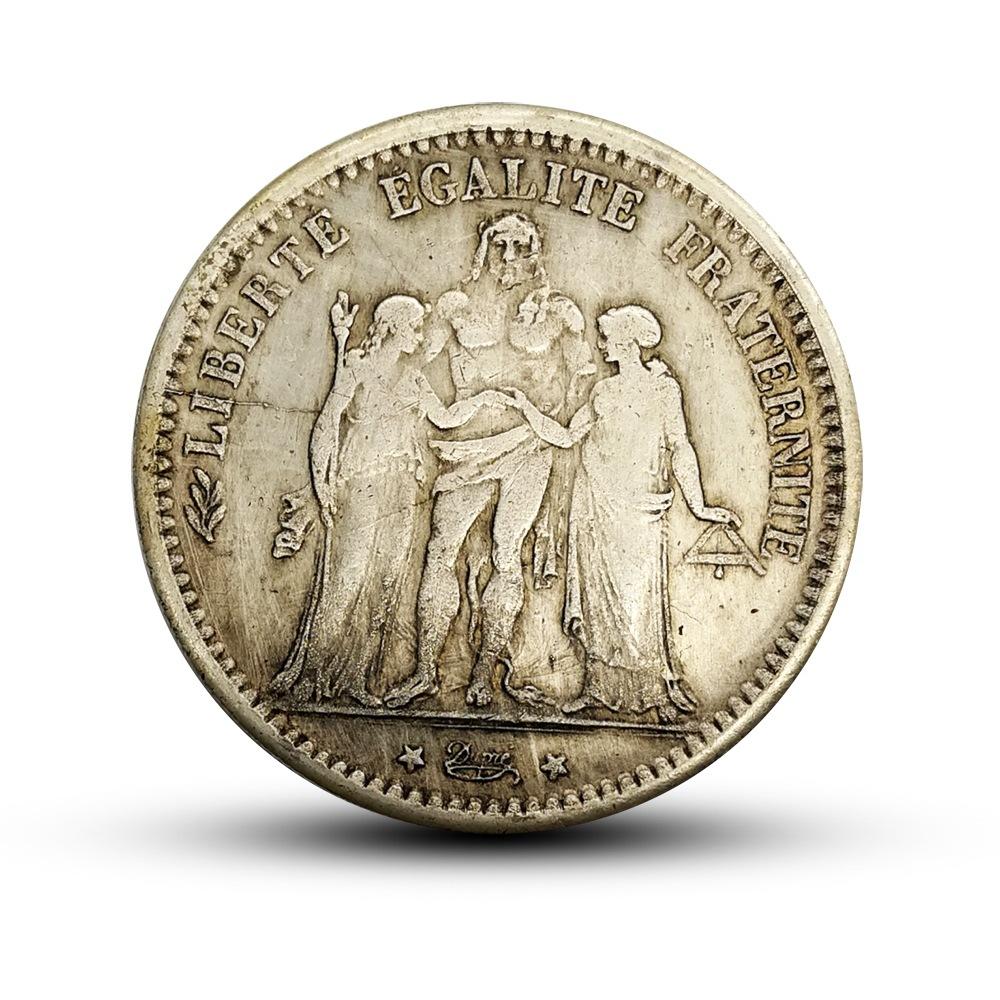 1875 France, antique, creative, decorative coins, European court style, retro, tourist souvenirs, craft ornaments