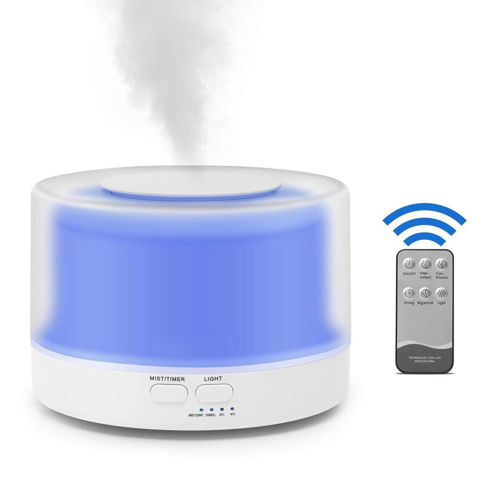 700ML Wood Grain Desktop Electric Aromatherapy Diffuser with LED Lights Remote Control Air Humidifier Essential Oil Diffuser