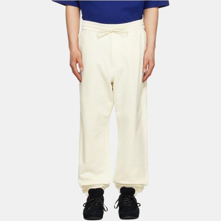 Y-3 Solid Color Drawstring Cuffed Casual Pants Men Bottoms White IL1785