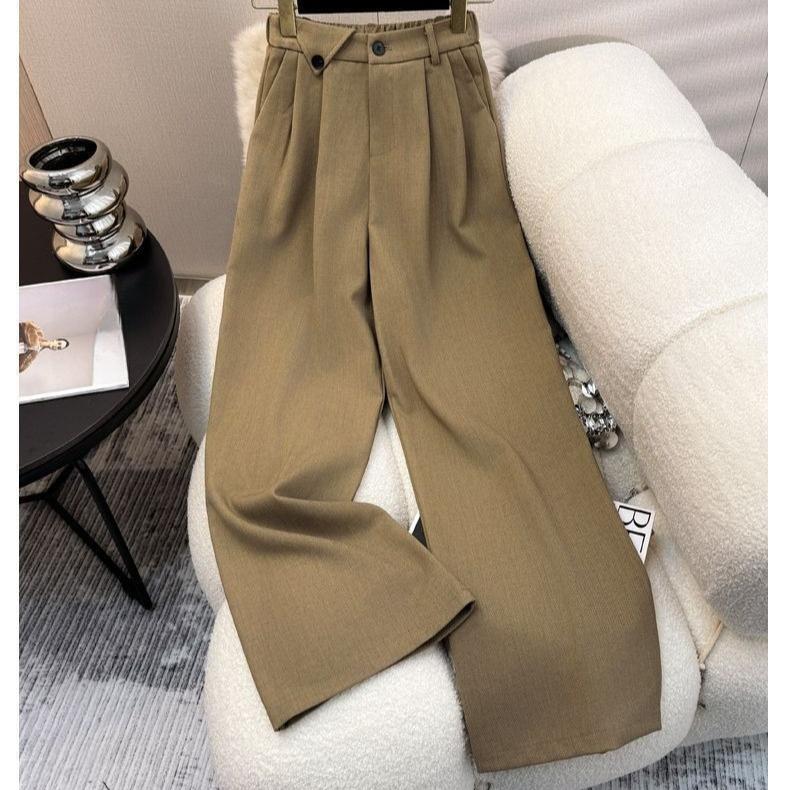 Early Spring SlimVest Pants 2 Piece Set Simple Straight Leg Trousers Sleeveless Suit Outfit