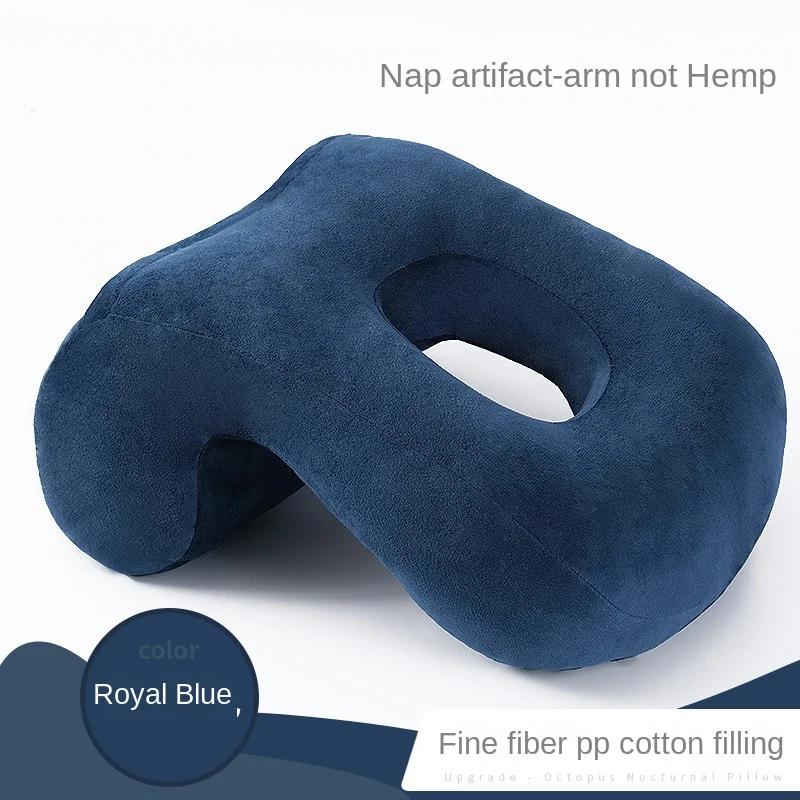 Office Artifact Multi-functional Nap Pillow for Students  Plush Solid Color Pillow Portable Pillow To Protect Cervical Spine