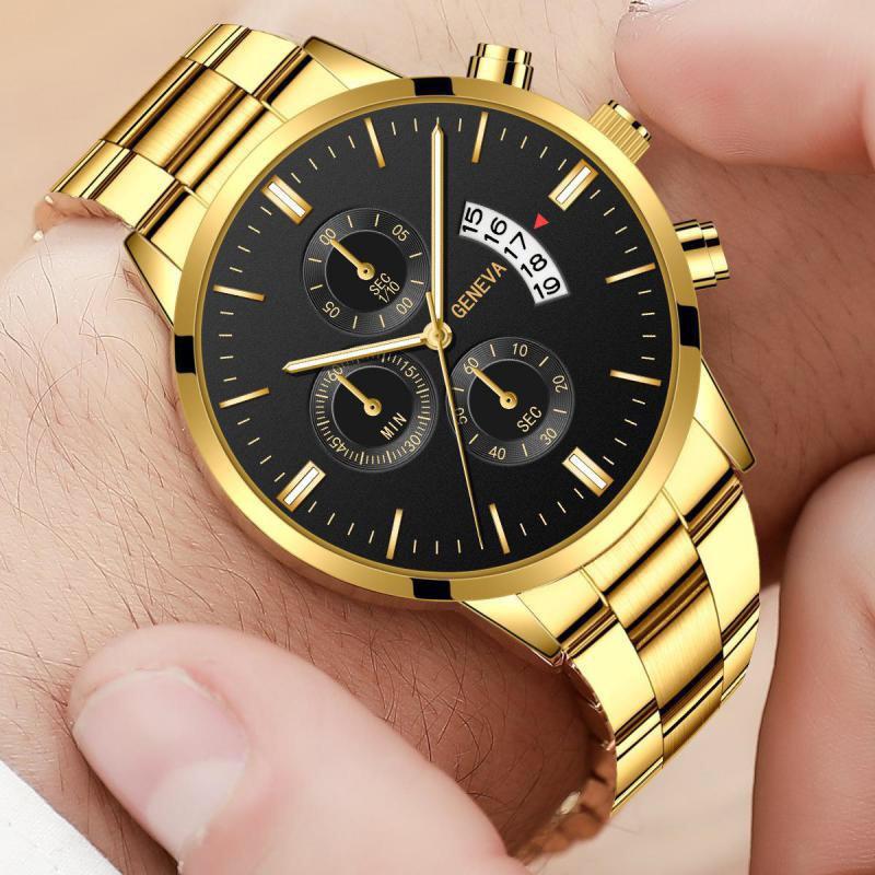 1/2pcs Luxury Men Business Watch Stainless Steel Calendar Big Dial Watches for Men Fashion Sports Casual Quartz Wristwatch Clock