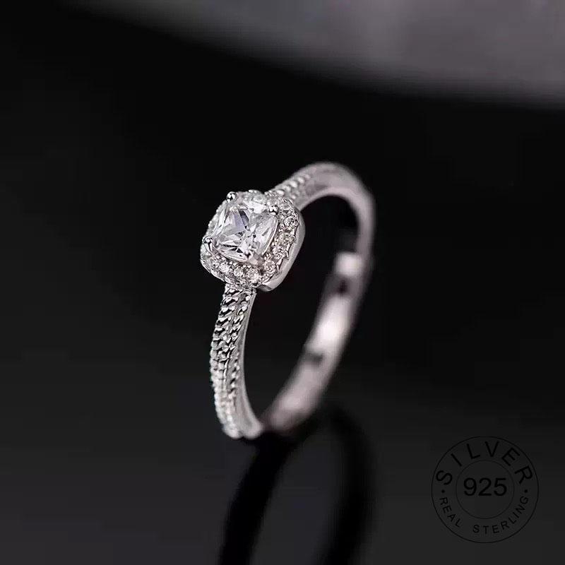 Xiaomi 925 Sterling Silver Zircon Rings For Women Geometric Fine Jewelry Finger Adjustable Geometric CZ  Ring For Party Birthday Gift