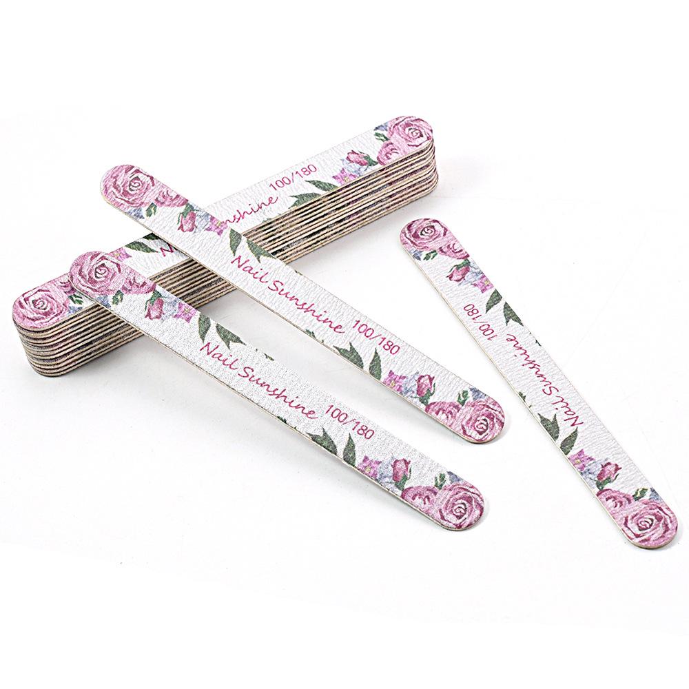 

Printed Wood Chip Double-Sided Washable Nail File Set for Nail Art