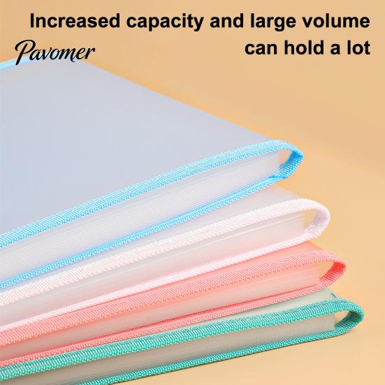 Thick Stitched Carrying Handle Folder Translucent Vertical Expanding File Organizer with 13 Pockets, Accordion Folders Reinforced Labels, A4