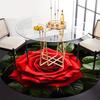 Romantic Red Rose Round Area Rug, Soft Non-Slip Machine Washable Floor Mat for Living Room Bedroom Chair Game Room Decor