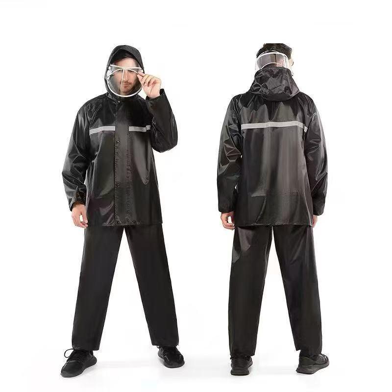 

Stormproof Reflective Raincoat Workwear Set - Double-Layer Waterproof Two-Piece for Outdoor Traffic Duty XXL