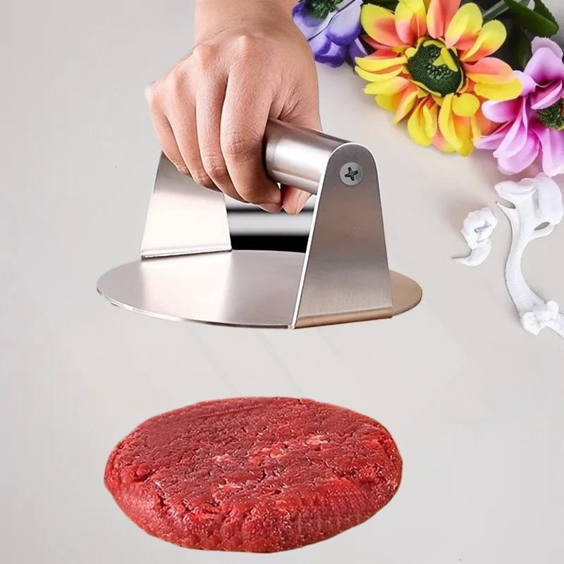1Pcs Stainless Steel Smash Burger Press Non-Stick Hamburger Patty Maker for Family Gathering BBQ Outdoor Picnic Use