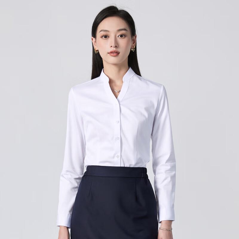 Women's Long-Sleeve Stand Collar Professional Shirt