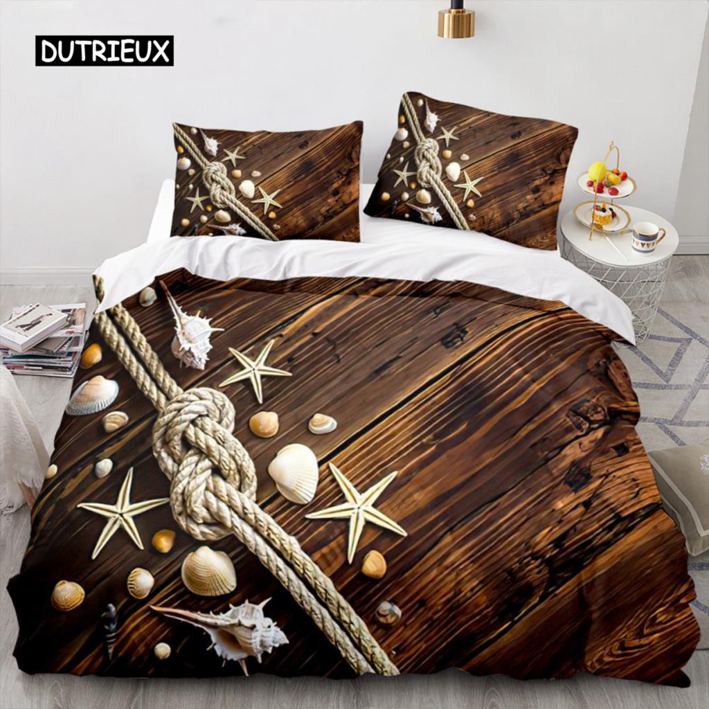 Anchor Duvet Cover Navy Blue Ocean Bedding Set Quilt Cover For Kids Boys Teens For Bedroom Decoration Polyester Nautical Theme