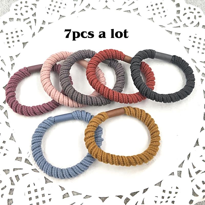 5Pcs/Lot Hair Ropes Women Girls Simple Basic Elastic Hair Rubber Bands Headwear Solid Color Headband Fashion Hair Accessories