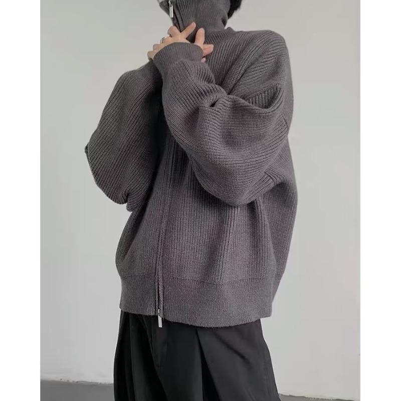 Men's Trendy Half-High Collar Cardigan Sweater, Autumn/Winter 2023 Collection