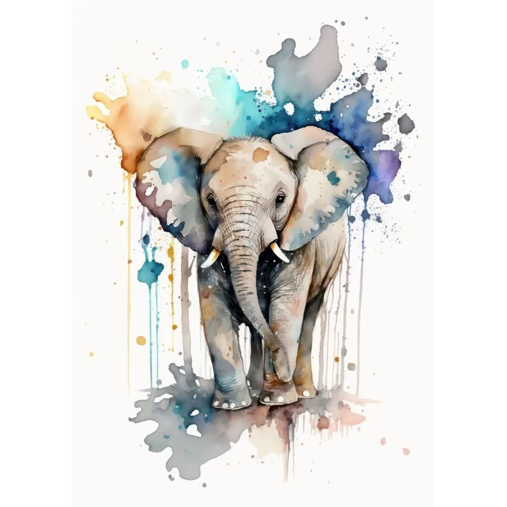 Safari Animals Watercolor Posters Colorful Children Prints Rainbow Animal Canvas Painting Wall Art Pictures Home Kids Room Decor