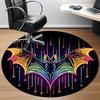 1pc Neon Bat Print Chair Carpet for Office Non-Slip, Machine Washable Rug for Office, Room - Holiday Decor, Machine Made yy251016134