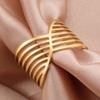 Lemegeton Minimalistischer Geometrie-Ring Edelstahl Breit Vintage Elegant Offener Ring Damen Hochzeits Schmuck Party Geschenk