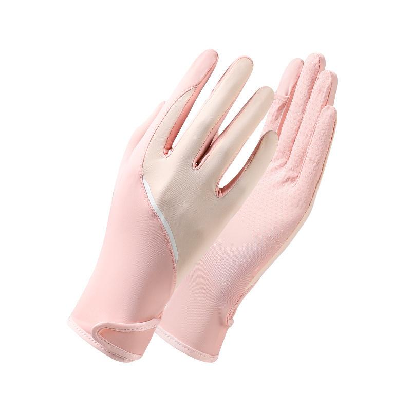 Sunscreen gloves women's thin outdoor UV protection breathable dew finger flip non-slip ice silk men's summer