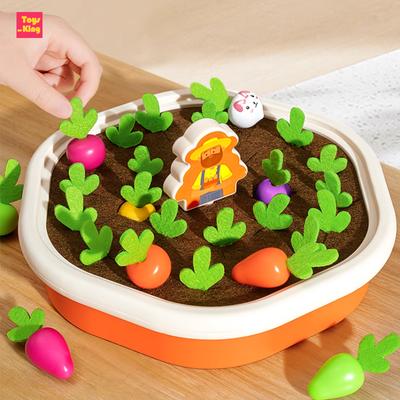 Baby Pull Out Radish Toys Montessori Toddler Memory Sorting Fine Motor Skills Education Fun Carrot Harvest Desk Game Teach Tool