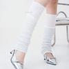 Womens Vintage Ribbed Knit Stretch Long Leg Warmer Party Dance Glitter Sequins Patchwork Solid Boot Socks Leg Cover