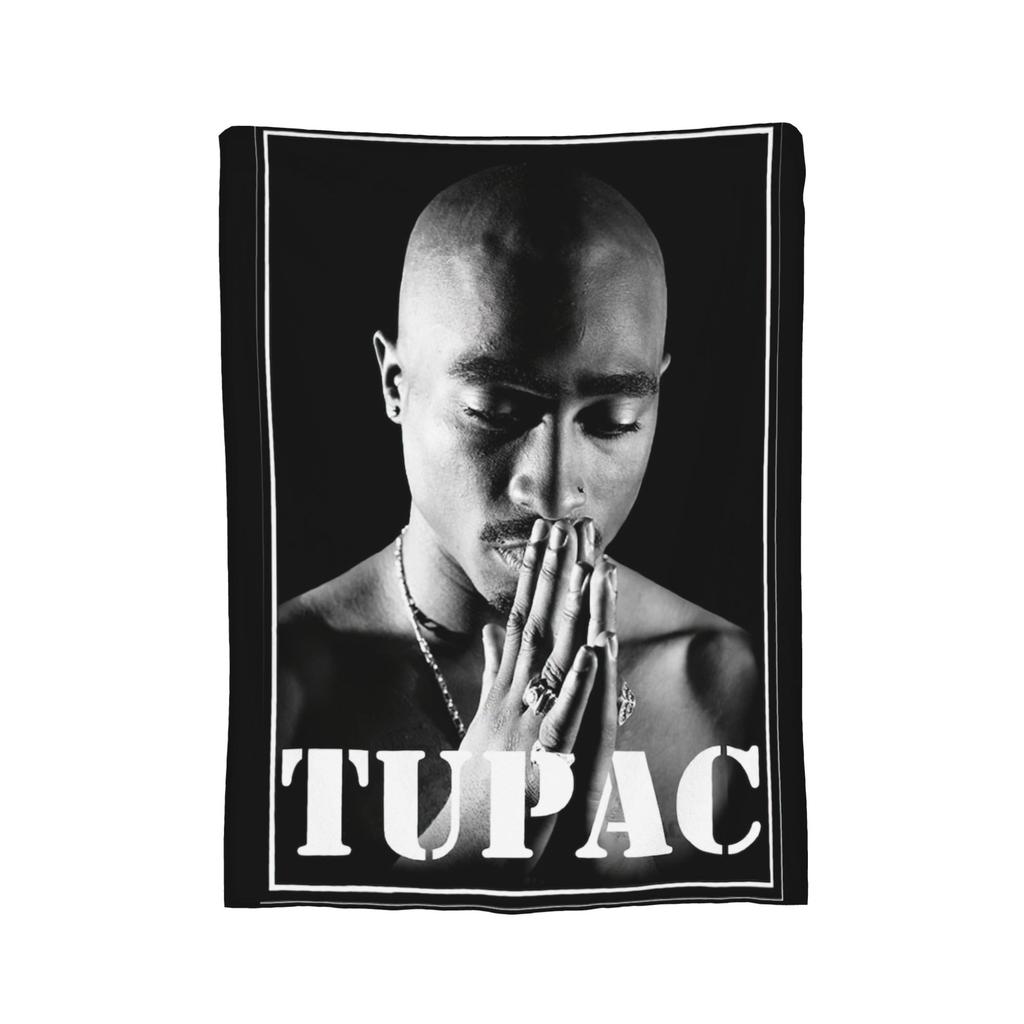 Rapper Tupac  Blanket Flannel 2pac Hip Hop Super Warm Throw Blanket for Outdoor Travel Bedroom Quilt