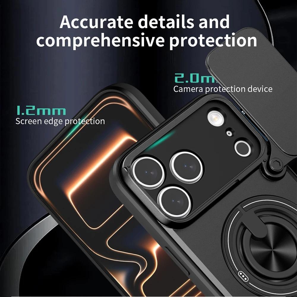Rugged Shockproof Funda for iPhone 17 Air 16 11 12 13 14 15 Pro Max Case Armor Rotatable Camera Lens Cover Ring Stand Capa Funda