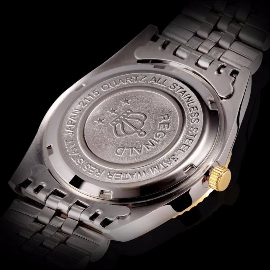 REGINALD Brand Mens Dress Style Business Watch Steel Wristband Golden Men Quartz Watch Valentine's Day Present For Man