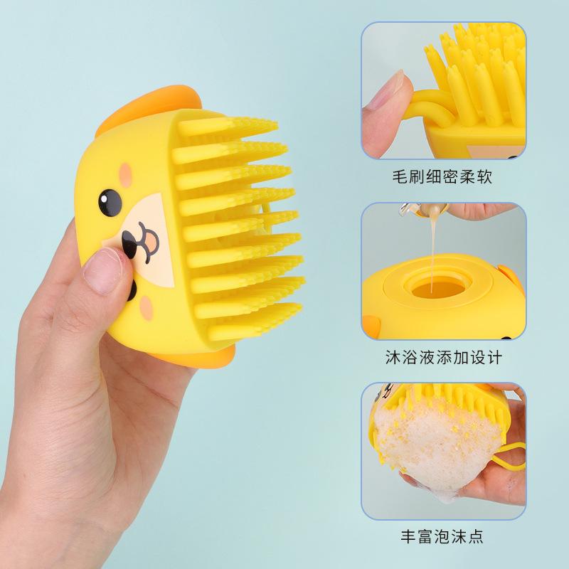 Pet-specific bath brush, silicone bath brush for dogs, massage comb, bathing supplies, cat bathing tool