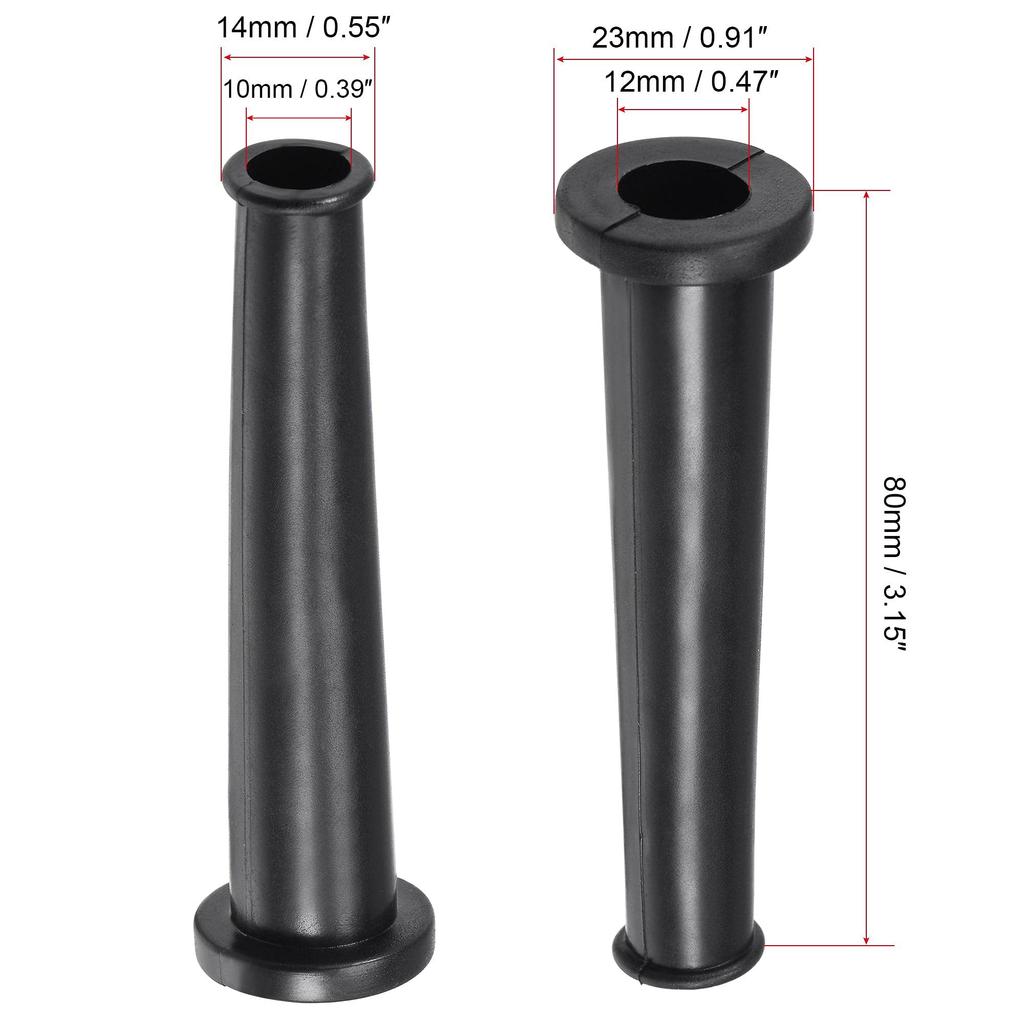 Uxcell Strain Relief Cord Boots Cable Hose Cable Sleeve Rubber 80mm Length Black 2-Pack