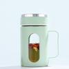 1Pieces Double Insulated Handle Glass Teacup Office Tea Cup With Handle Coffee Cup With Lid Tumbler Outdoor tableware