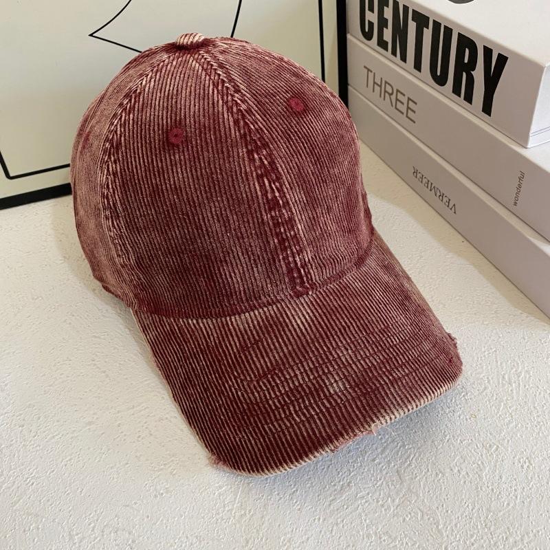 Vintage Washed Corduroy Ripped Baseball Cap Men Women Same Style Men Women Corduroy Ripped Dad Hat