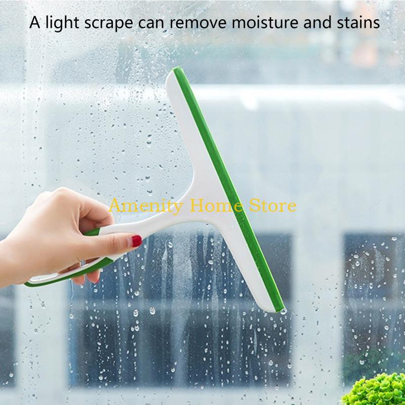 F26C Shower Squeegee Window Glass Wiper Cleaner Heavy Duty Window Scrubber for Bathroom Kitchen Mirror Car Glass Cleaning