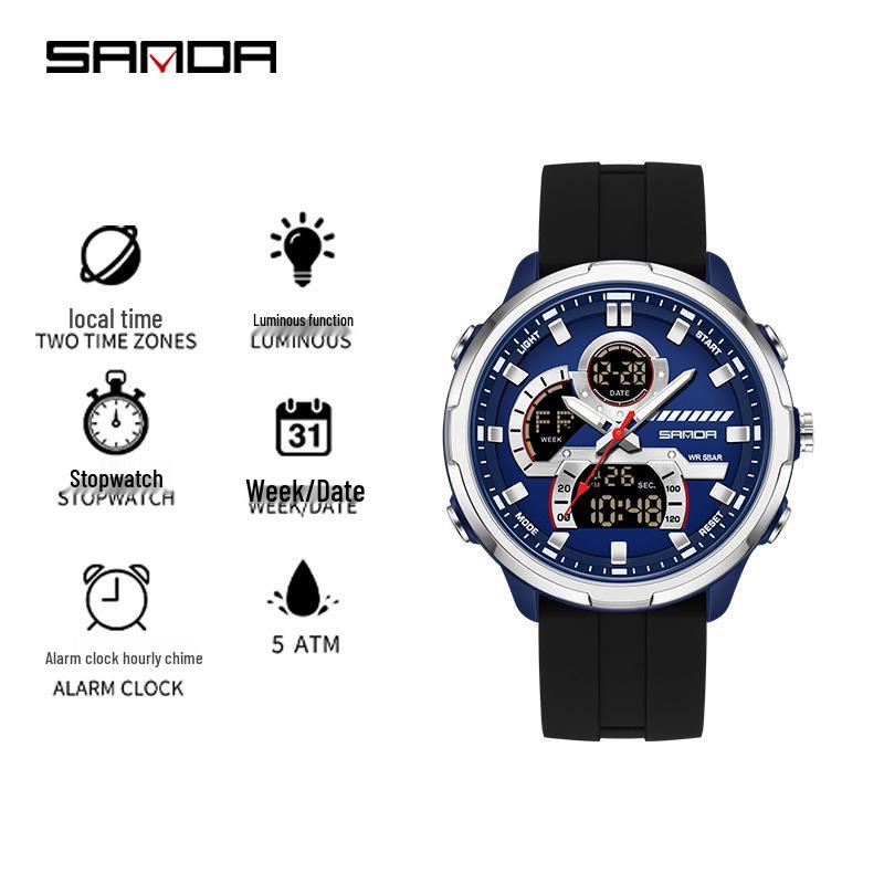 Sanda Youth Luminous Waterproof Multifunctional Men's Sports Watch