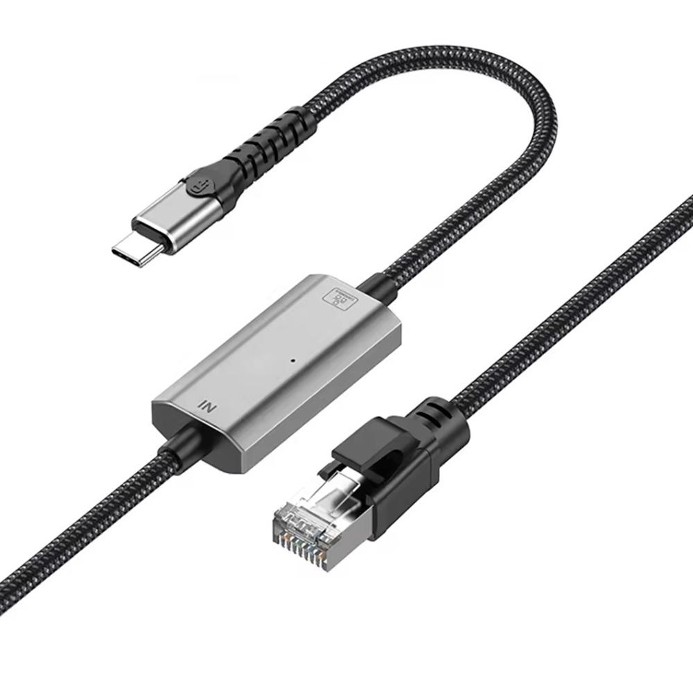 USB-C to Ethernet Cable 1.2m/3.9ft Type C to RJ45 Cord Gigabit LAN Network for iPhone 15 Series/iPad/MacBook