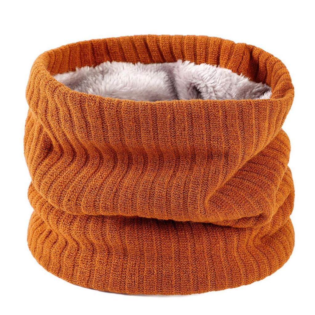 Unisex Double-Layer Fleece Neck Gaiter: Extra Thick, Warm, Solid Color Knitted Scarf for Autumn/Winter