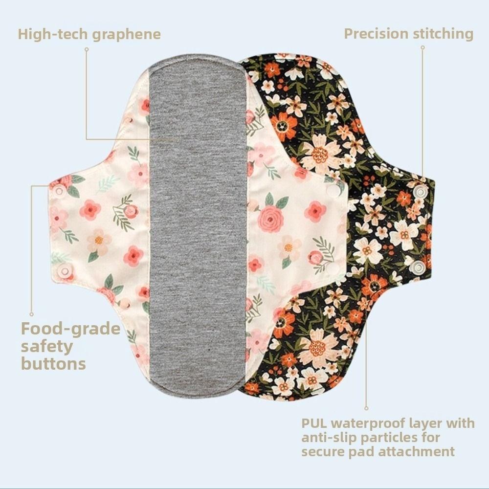 Graphene Washable Sanitary Napkins Leak Proof Menstrual Cloth Pads Breathable Panty Liner  Night