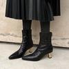 French High-heeled Small Short Boots Women's Genuine Leather 2025 Autumn and Winter New Boots Women Do Not Restrain Their Feet Pointed Versatile T