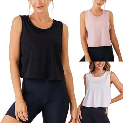 Canotta Yoga da Donna con Schiena Scavata Coprispalle Sportivo Running Fitness Top Peplo Casual