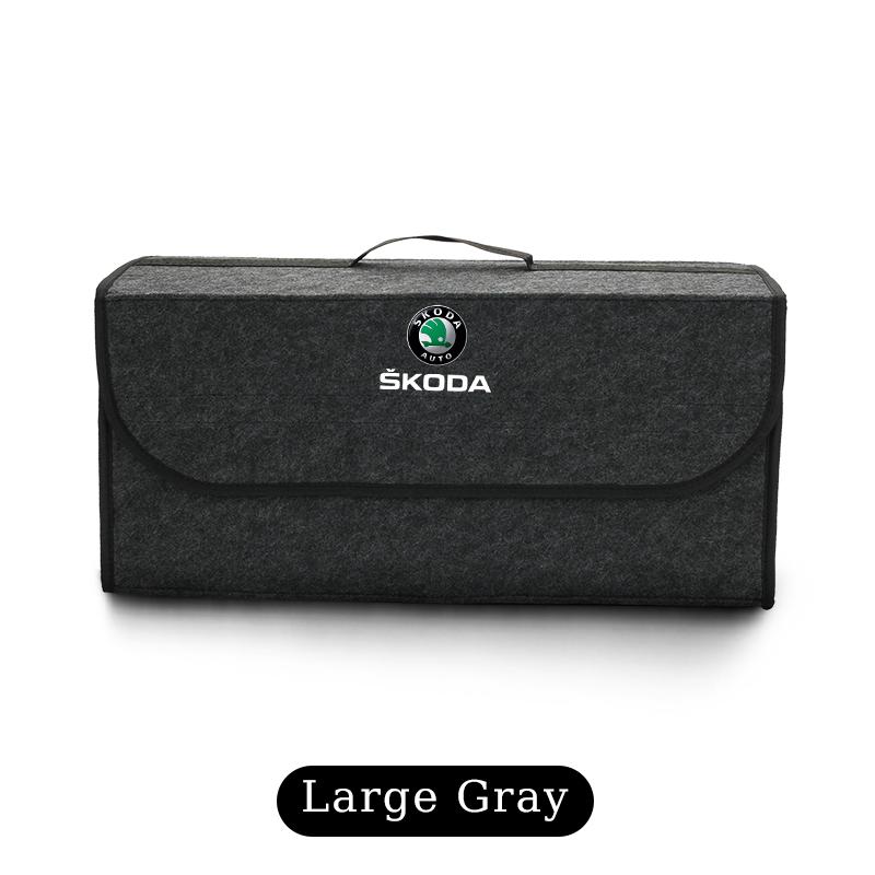 AAABP1 Car Trunk Storage Bag Felt Stowing Box Tools Organizer Accessories For Skoda Octavia Superb Rapid Kodiaq Karoq Fabia Kamiq