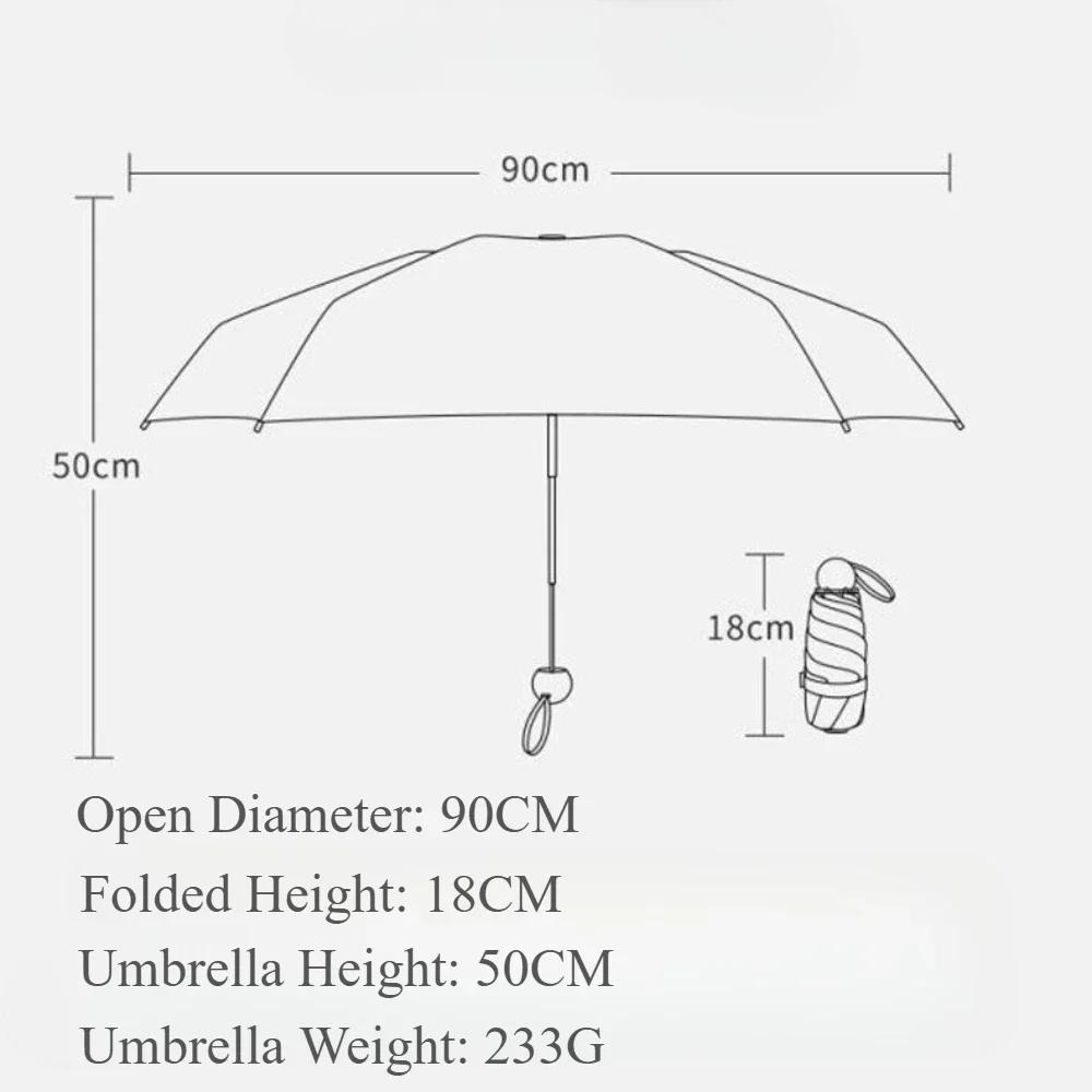 Sun & Rain Umbrellas Lightweight Compact Pocket Umbrella Windproof Folding Travel Umbrella with Storage Box Sunny Rainy Days