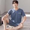 Men's Modal Summer Pajama Set: Short Sleeve & Shorts, Casual Plus Size Homewear