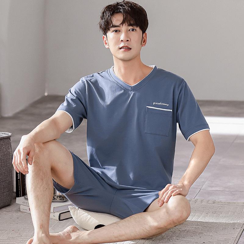 Men's Modal Summer Pajama Set: Short Sleeve & Shorts, Casual Plus Size Homewear