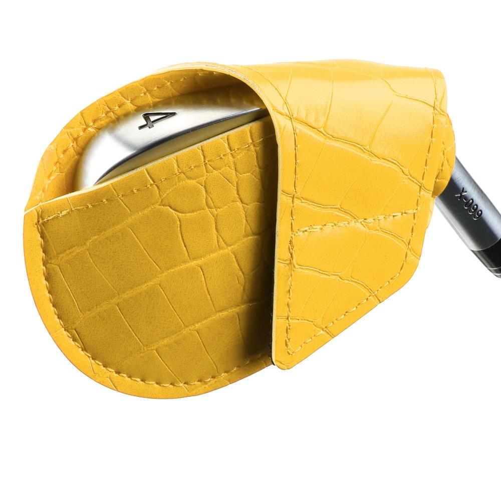 PU Leather Golf Iron Headcover Crocodile Pattern Wear Resistant Golf Wedges Head Cover Waterproof Dustproof Golf Club Head Cover