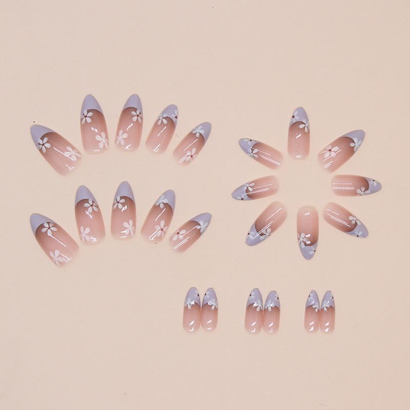 Fake Nails Wear Nail Flower Removable Nail Piece Nail Piece Small Fresh Short Almond Nail Patch