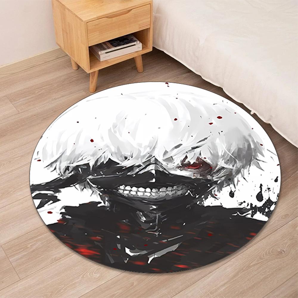 Tokyo Ghoul Printed Round Rug Carpet Chair Rug Area Rug Entryway Doormats,for Office Chair Living Room Bedroom Kitchen Room.