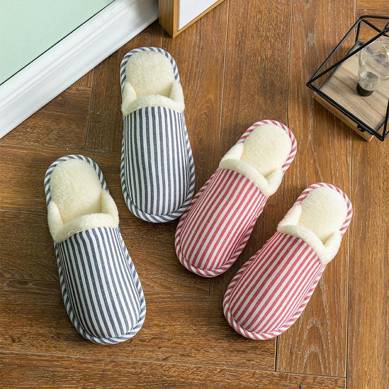 Cotton Plush Slippers for Men & Women: Non-Slip, Warm, Indoor Use - Ideal for Spring, Autumn & Winter