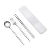 Stainless Steel Spoon Fork Chopsticks Set Storage Box Tableware Coffee Snacks Fruit Dessert Portable Spoon Fork Chopstick Set