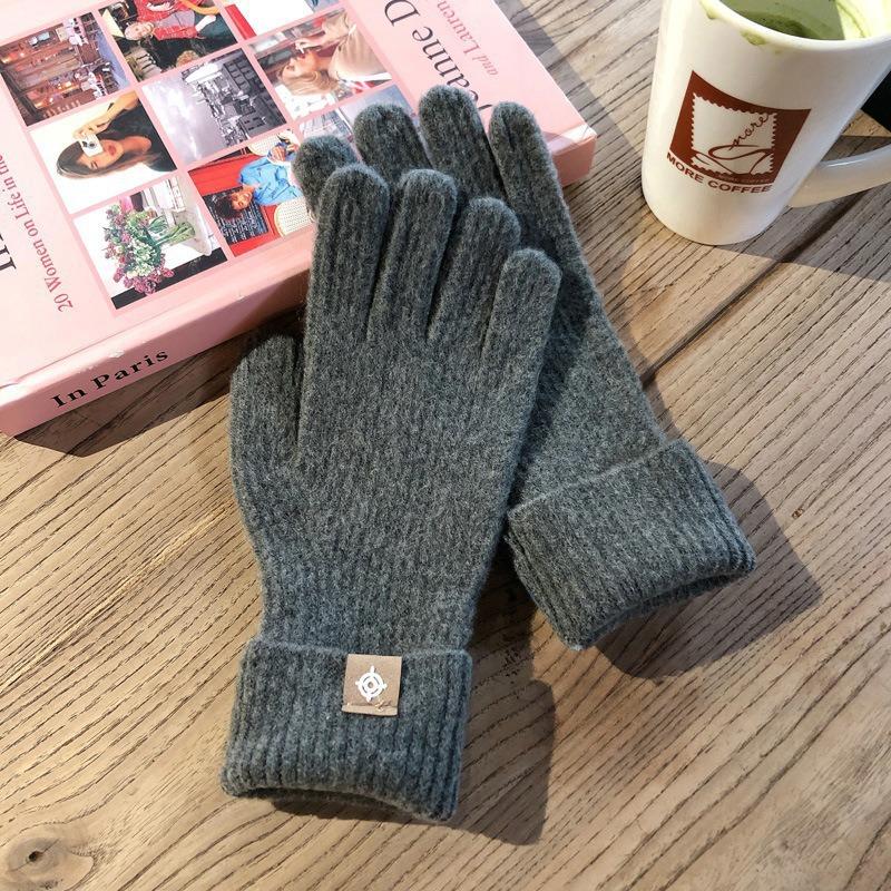 

New Autumn and Winter Adult Knitted Wool Finger Revealing Gloves for Women s Wool Knitted Gloves for Touch Screen Warm Gloves