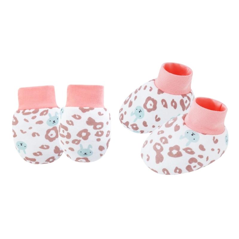 Set of 1 Infant Cotton Mittens Anti Scratch Hand Cover Soft Breathable Warm Gloves & Socks for 0-6M Boys Girls