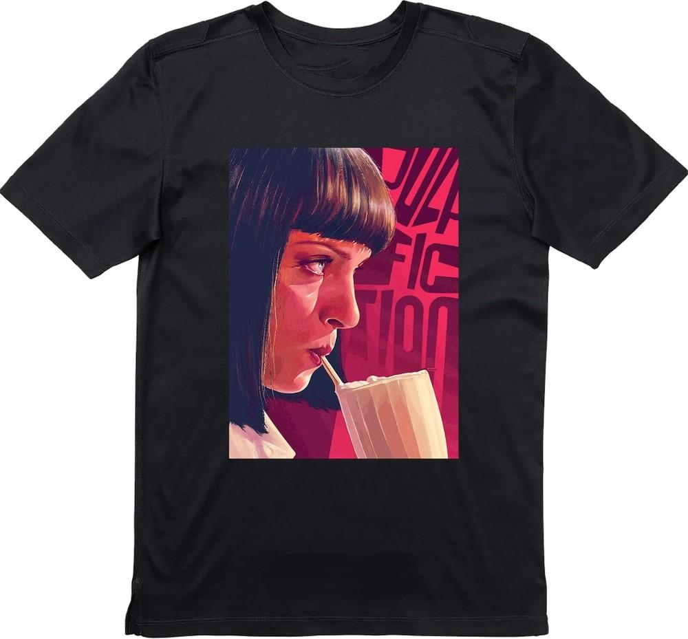 Funny Pulp Fiction TShirt Mia Wallace Quentin Tarantino Graphic Tshirts 90s Vint Unisex T-Shirt